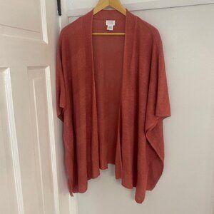 Linen Wrap Cover Up Shawl Layer Piece Sigrid Olsen Coral Drape OS